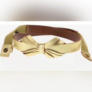 Fossil Gold Metallic Bow Belt Size Women’s Large